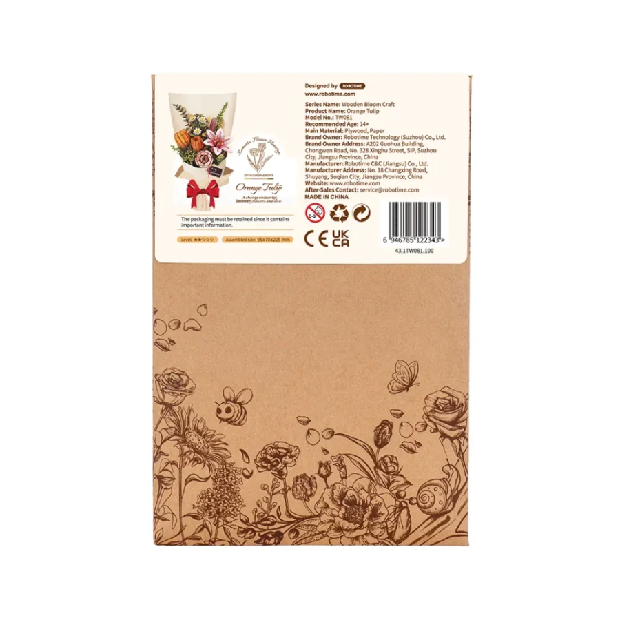 Robotime 3D Puzzle – Orange Tulip TW081