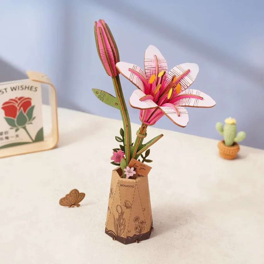 Robotime 3D Puzzle Pink Lily TW071